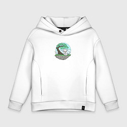 Детское худи оверсайз Японский кот в позе лотоса