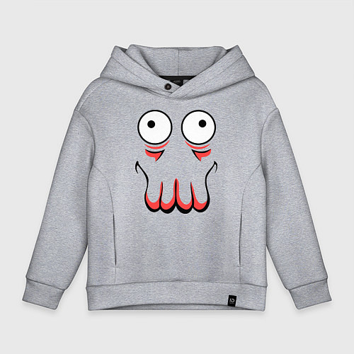 Детское худи оверсайз John Zoidberg Face / Меланж – фото 1