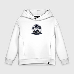 Детское худи оверсайз Мотоцикл на фоне пальм
