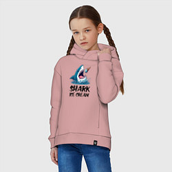 Толстовка оверсайз детская Shark ice cream - ai art, цвет: пыльно-розовый — фото 2