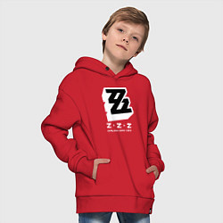 Толстовка оверсайз детская Zenless zone zero лого, цвет: красный — фото 2