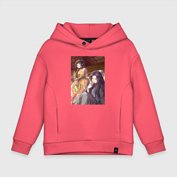 Толстовка оверсайз детская Монолог фармацевта Жэньши выпивает, цвет: коралловый