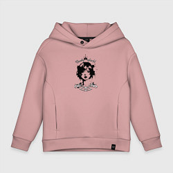 Толстовка оверсайз детская Девушка - красивый сплэш, цвет: пыльно-розовый