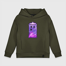 Толстовка оверсайз детская Violet tardis, цвет: хаки