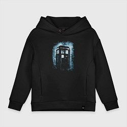 Толстовка оверсайз детская Тардис магия, цвет: черный