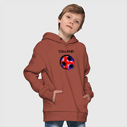Толстовка оверсайз детская Сборная Исландии, цвет: кирпичный — фото 2