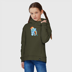 Толстовка оверсайз детская Рейнбоу Дэш из My Little Pony в кино, цвет: хаки — фото 2