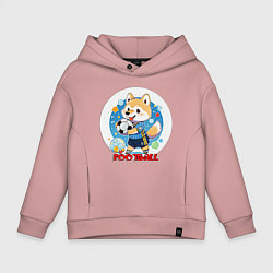 Детское худи оверсайз Круглый стикер футболист