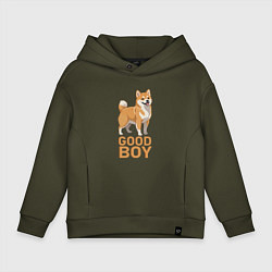 Детское худи оверсайз Собака акита-ину