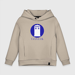 Толстовка оверсайз детская Blue tardis, цвет: миндальный