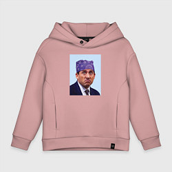 Толстовка оверсайз детская Michael Scott - Prison mike the office meme, цвет: пыльно-розовый