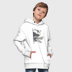 Толстовка оверсайз детская Серый филин с ножом, цвет: белый — фото 2