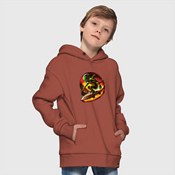 Толстовка оверсайз детская Космический скейтер, цвет: кирпичный — фото 2