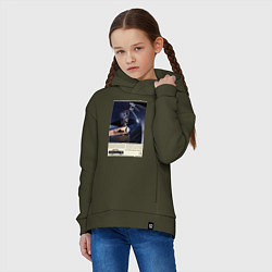 Толстовка оверсайз детская Mercedes-benz автомобиль ретро, цвет: хаки — фото 2