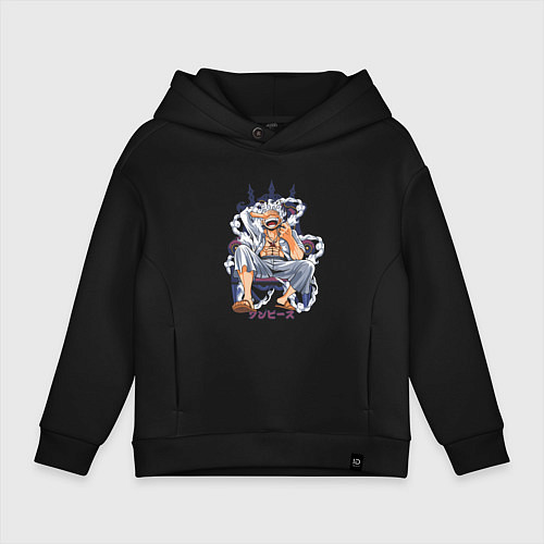 Детское худи оверсайз One piece дым smoke / Черный – фото 1