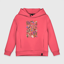 Детское худи оверсайз Птицы, бабочки, цветы