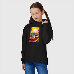 Толстовка оверсайз детская Toyota Supra jdm автомобиль, цвет: черный — фото 2