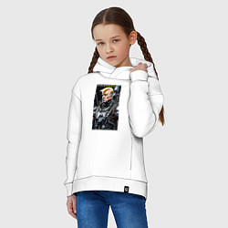 Толстовка оверсайз детская Cyber Trump - ai art fantasy, цвет: белый — фото 2