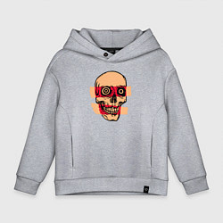 Толстовка оверсайз детская Череп рентген, цвет: меланж