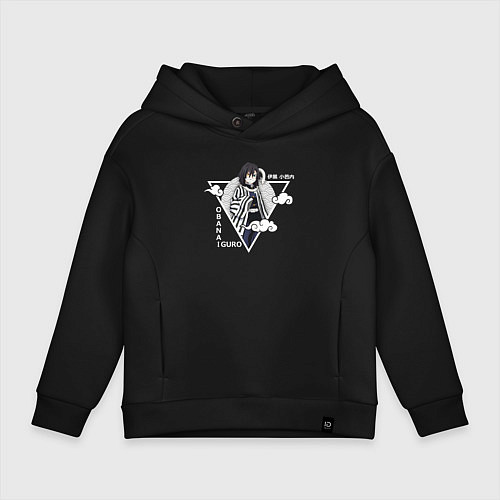 Детское худи оверсайз Столп Змеи Обанай Игуро / Черный – фото 1
