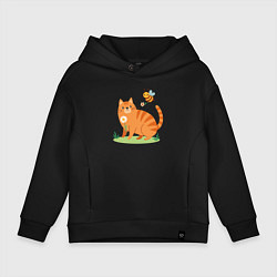 Детское худи оверсайз Рыжий кот и пчела