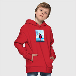 Толстовка оверсайз детская Ким Намджун, цвет: красный — фото 2