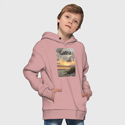 Толстовка оверсайз детская Galina закат, цвет: пыльно-розовый — фото 2