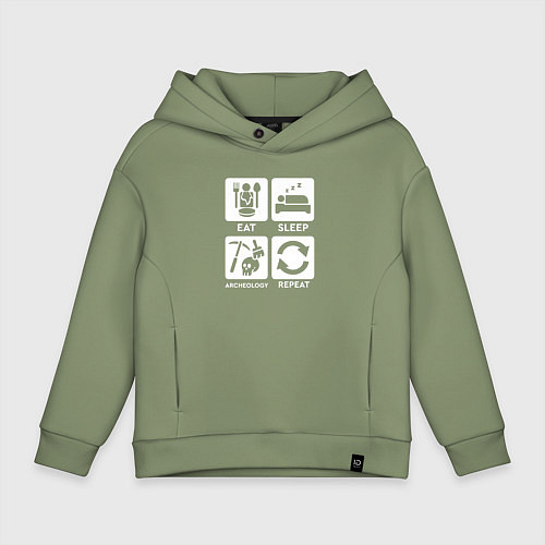 Детское худи оверсайз День археолога / Авокадо – фото 1