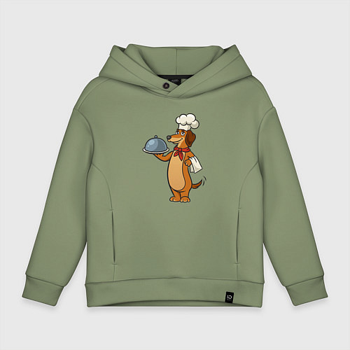 Детское худи оверсайз Пёс повар / Авокадо – фото 1