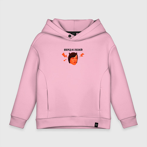 Детское худи оверсайз Schoolboy Runaway - angry mom meme / Светло-розовый – фото 1