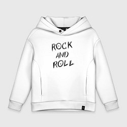 Детское худи оверсайз Леттеринг надпись rock and roll в стиле Гранж