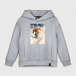 Детское худи оверсайз Горные лыжи спортсмен