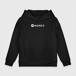 Толстовка оверсайз детская Deadlock white logo, цвет: черный