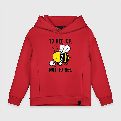 Детское худи оверсайз Быть пчелой или не быть / Красный – фото 1