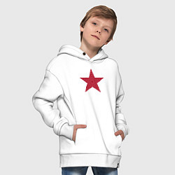 Толстовка оверсайз детская USSR red star, цвет: белый — фото 2