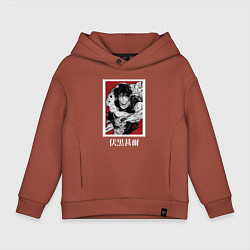 Толстовка оверсайз детская Магическая битва Тоджи красный фон, цвет: кирпичный