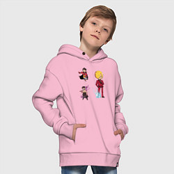 Толстовка оверсайз детская Ван-Пис Санджи Зоро, цвет: светло-розовый — фото 2