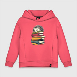 Детское худи оверсайз Ёжик на книгах