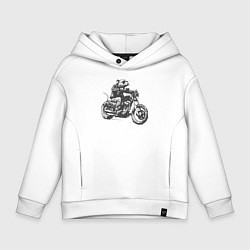 Детское худи оверсайз Крыса байкер на мотоцикле чоппере