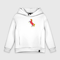 Детское худи оверсайз Конь красный