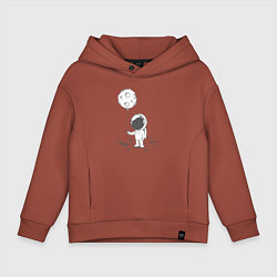 Детское худи оверсайз Космонавт и лунный шарик