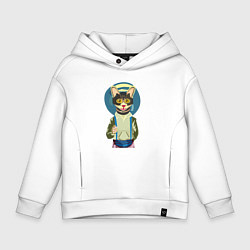 Детское худи оверсайз Котик в медитации