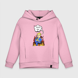 Детское худи оверсайз Vault boy in the fire