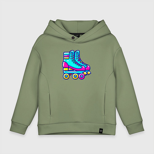 Детское худи оверсайз Retro rollers / Авокадо – фото 1