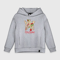 Детское худи оверсайз Merry Christmas - skeleton