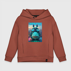 Детское худи оверсайз Cyber Totoro - neon glow fantasy