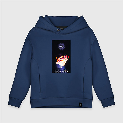 Детское худи оверсайз Exo monster / Тёмно-синий – фото 1