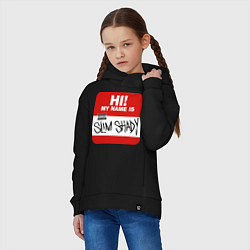 Толстовка оверсайз детская Eminem - slim shady sticker, цвет: черный — фото 2