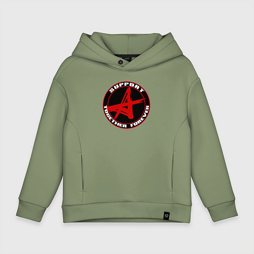 Детское худи оверсайз Алиса support / Авокадо – фото 1