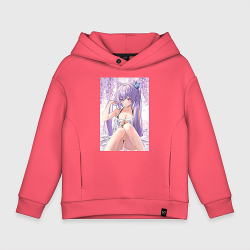 Детское худи оверсайз Геншин Кэ Цин / Коралловый – фото 1